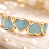 Ciel Blue Heart Band Ring – Anti-Tarnish Gold