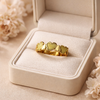Golden Heart Band Ring – Anti Tarnish Gold