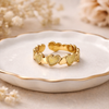 Golden Heart Band Ring – Anti Tarnish Gold