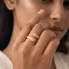 Blush Oval Open Ring – Anti Tarnish Gold Adjustable