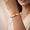 Minimal Crystal Screw Bangle – Anti Tarnish Gold Bracelet