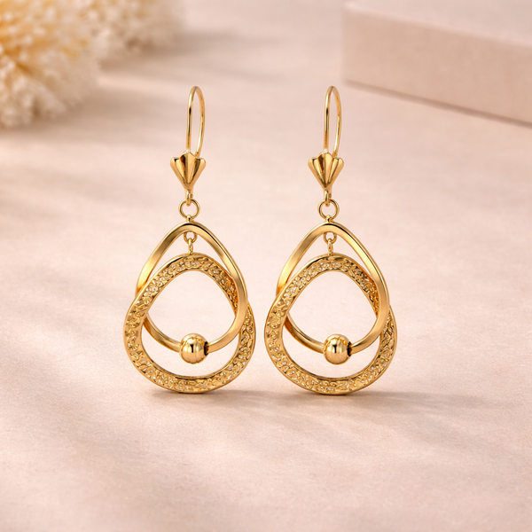 Layered Drop Earrings – Anti Tarnish Gold Statement