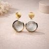 Dual Tone Disc Drop Earrings – Anti Tarnish Statement