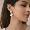 Dual Tone Disc Drop Earrings – Anti Tarnish Statement