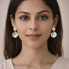Dual Tone Disc Drop Earrings – Anti Tarnish Statement