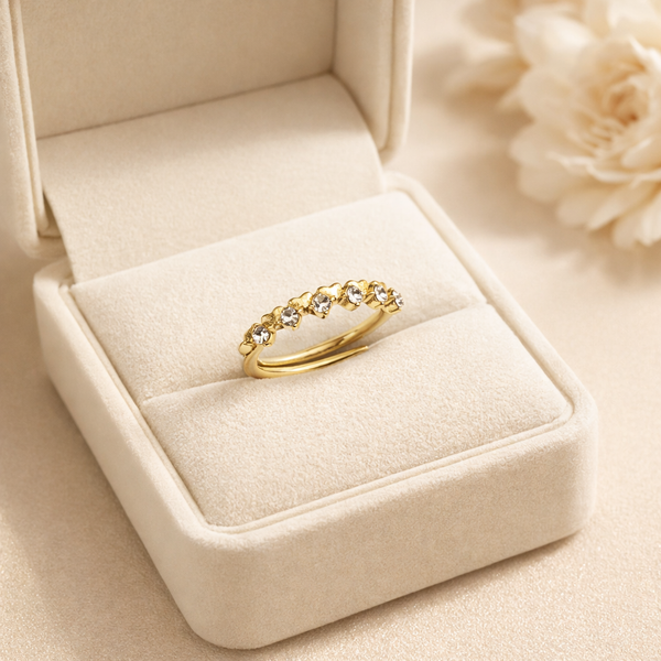 Crystal Band Ring – Anti Tarnish Gold