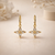 Crystal Flower Huggie Drop Earrings – Anti Tarnish Gold