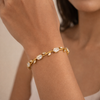 Crystal Wave Tennis Bracelet – Anti-Tarnish Gold