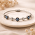 Evil Eye Wire Bangle – Anti-Tarnish Silver