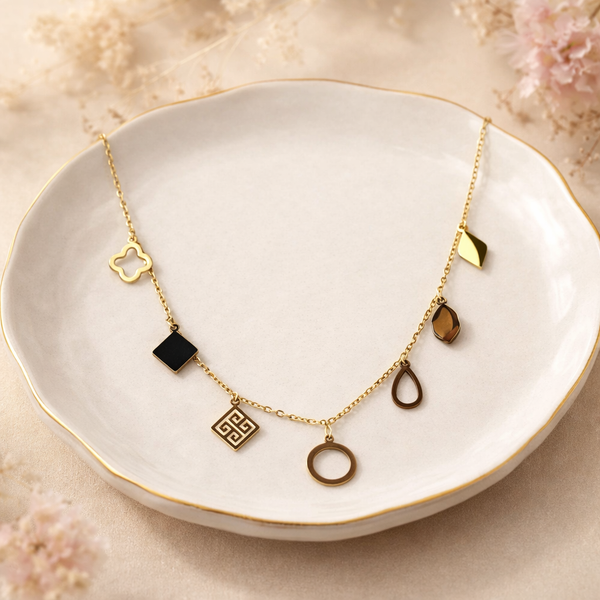 Charm Story Necklace – Anti-Tarnish Gold