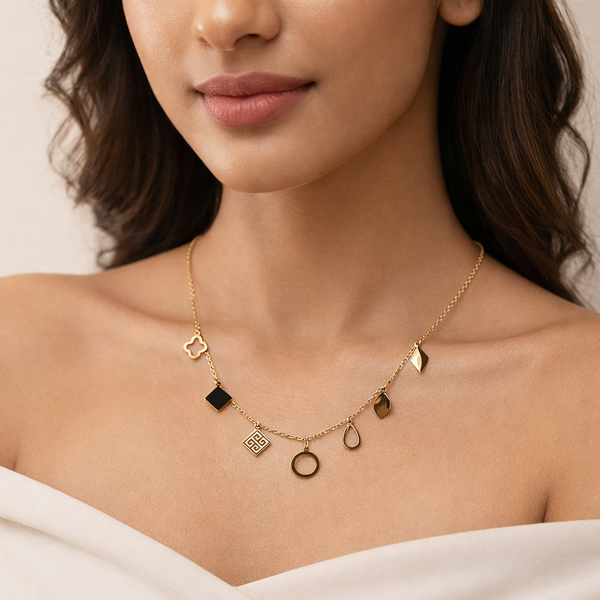 Charm Story Necklace – Anti-Tarnish Gold