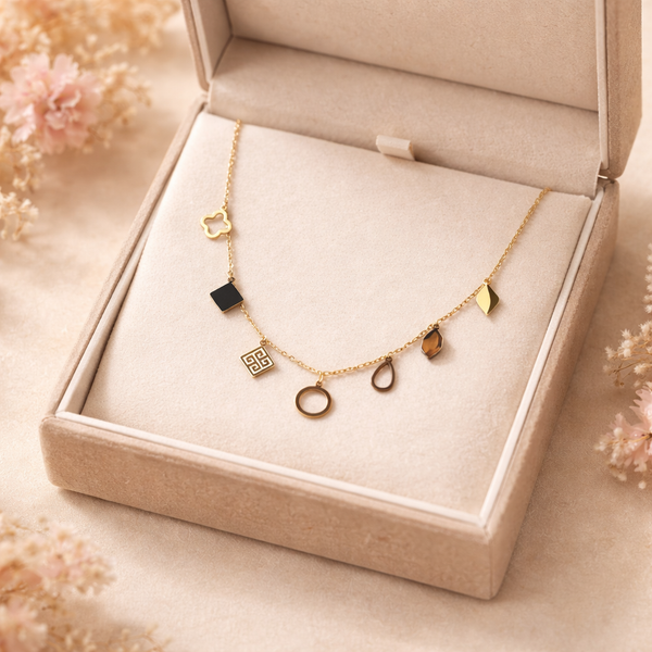 Charm Story Necklace – Anti-Tarnish Gold