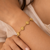 Gold Clover Station Bracelet – Anti-Tarnish Gold