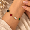 Five Clover Multi Stone Bracelet – Anti-Tarnish Gold