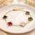 Five Clover Multi Stone Bracelet – Anti-Tarnish Gold