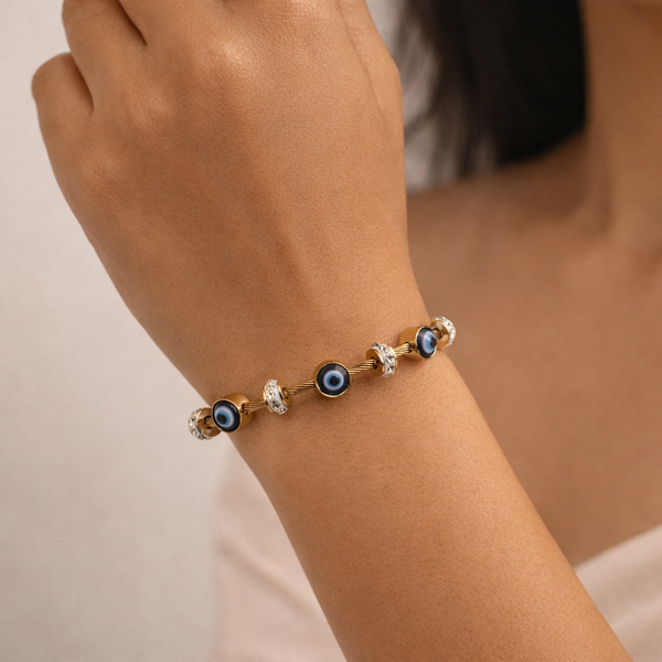 Evil Eye Charm Bracelet – Anti Tarnish Gold