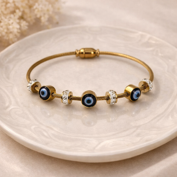 Evil Eye Charm Bracelet – Anti Tarnish Gold