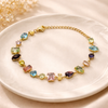 Multicolour Crystal Tennis Bracelet – Anti-Tarnish Gold