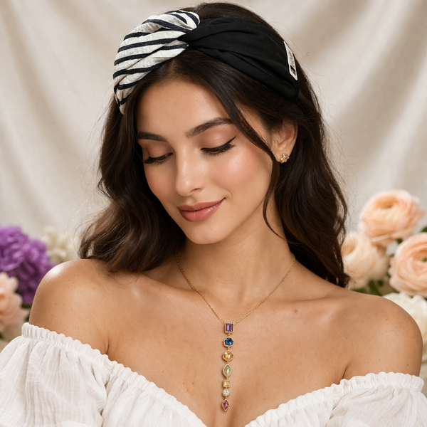 Dual Tone Knot Hairband – Black & Stripe Twist