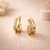 Gold Double Hoop Stud Earrings for Women – Anti-Tarnish Gold