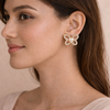 Butterfly Heart Pearl Stud Earrings – Anti-Tarnish Gold