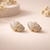 Double Heart Pearl Stud Earrings for Women – Anti-Tarnish Gold