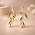 Gold Leaf Pearl Drop Earrings for Women – Anti-Tarnish Gold