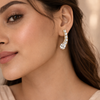 Diya Crystal Ear Crawler Earrings – Anti-Tarnish Gold