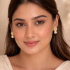 Pearl Cushion Drop Earrings – Anti-Tarnish Gold