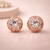 Elara Filigree Dome Stud Earrings – Anti-Tarnish Rose Gold