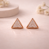 Tria Crystal Triangle Stud Earrings – Anti-Tarnish Rose Gold
