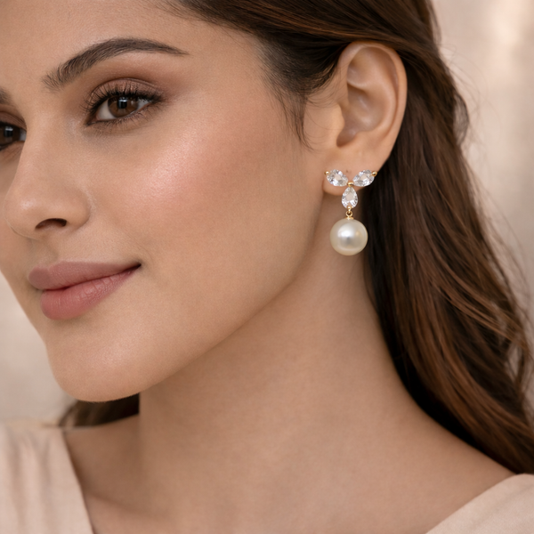 Isla Pearl Drop Earrings – Anti-Tarnish Gold