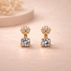 Noor Crystal Solitaire Drop Earrings – Anti-Tarnish Gold