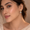 Noor Crystal Solitaire Drop Earrings – Anti-Tarnish Gold