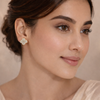 Clover Pave Crystal Stud Earrings – Anti-Tarnish Gold