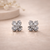 Sova Crystal Clover Stud Earrings – Anti-Tarnish Silver