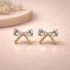 Ruhi Crystal Bow Stud Earrings – Anti-Tarnish Gold