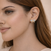 Ruhi Crystal Bow Stud Earrings – Anti-Tarnish Gold