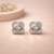 Aura Clover Solitaire Stud Earrings – Anti-Tarnish Silver