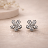 Sakura Crystal Flower Stud Earrings – Anti-Tarnish Silver