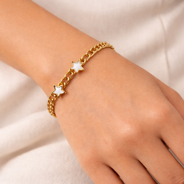 Nova Star Curb Chain Bracelet – Anti-Tarnish Gold