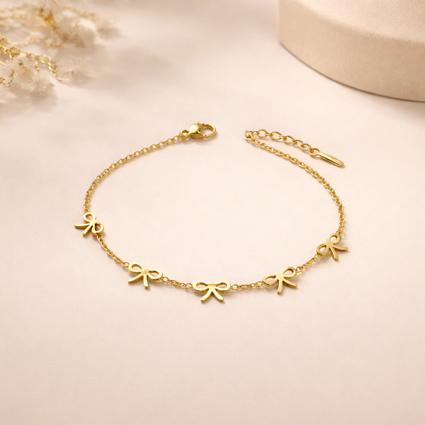 Bowie Gold Bow Bracelet – Anti-Tarnish Gold