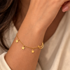 Luna Star Moon Charm Bracelet – Anti-Tarnish Gold