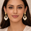 Cleo Geo Drop Earrings – Anti-Tarnish Gold