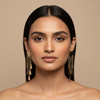 Golden Heart Drop Chain Earrings for Women – Anti-Tarnish Gold