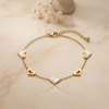 Halo Heart Station Bracelet – Anti-Tarnish Gold