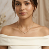 Aine Bezel Crystal Station Necklace – Anti-Tarnish Gold