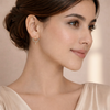 Hana Crystal Circle Drop Stud Earrings – Anti-Tarnish Gold