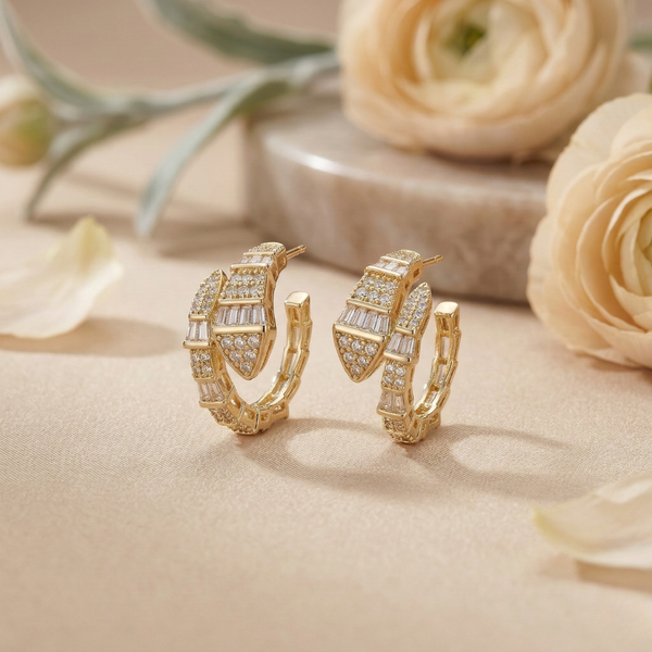 Luxe Crystal Hoop Earrings – Anti-Tarnish Gold