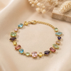 Multicolour Crystal Tennis Bracelet – Anti-Tarnish Gold